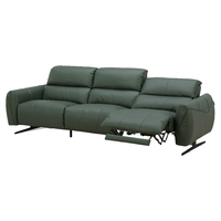 乐至宝 全皮沙发功能沙发客厅皮艺沙发高端零靠墙亚特兰蒂斯669 仲夏绿-3人位双电动