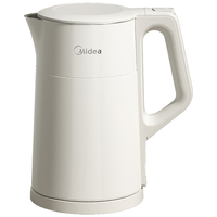 Midea 美的 电水壶热水壶食品级304不锈钢开水壶1.7L大容量烧水壶双层精钢防烫一体无缝内胆电SHM1702