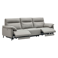 ZUOYOU 左右家私 左右头层牛皮沙发简约现代真皮沙发客厅直排电动真皮沙发DZY6013 三人位双电动零靠墙 青云灰