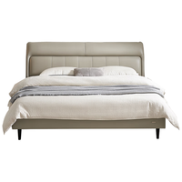 QuanU 全友 家居现代简约真皮床1.8米主卧室头层牛皮高脚软包