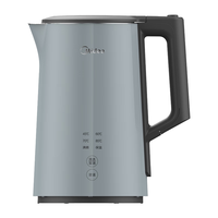 美的(Midea)电热水壶烧水壶1.5升无缝全钢食品级316L不锈钢双层防烫自动断电烧开水壶SEK1502