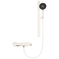 HOMK【德国】淋浴花洒套装喷头浴室花洒全套无顶喷花洒沐浴增压淋浴头 简约琴键花洒套装【奶油白】 23cm大置物面板丨控温防烫