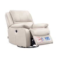 CHEERS 芝华仕 30309 极简真皮功能沙发 四人位双功能 墨黑色