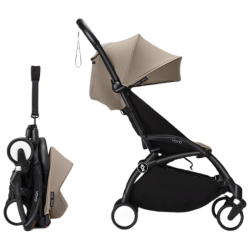 STOKKE YOYO3 0+6+全能型轻便车遛娃婴儿推车可坐可躺轻便折叠 yoyo3 0+6+卡其 黑色车架