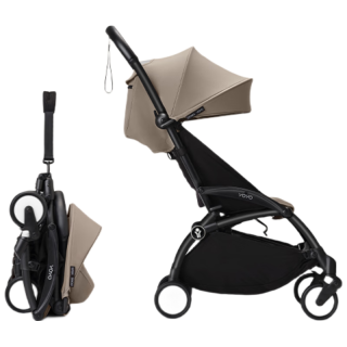 STOKKE YOYO3 0+6+全能型轻便车遛娃婴儿推车可坐可躺轻便折叠 yoyo3 0+6+卡其 黑色车架