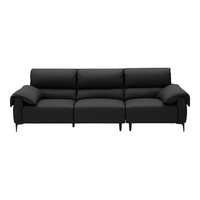  顾家家居 KUKA  云端系列 DK.1253 垂耳扶手意式沙发 三人位 魅影黑