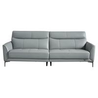 全友（QUANU）客厅黄牛皮沙发简约皮沙发大小户型转角沙发102710 灰蓝皮沙发(小左2+小右2)