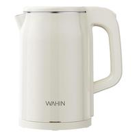 WAHIN美的华凌烧水壶家用电热水壶1.8L不锈钢自动断电开水2024