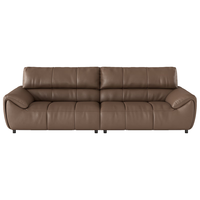 QuanU 全友 112056B 慵懒大象真皮直排沙发 左2+右2 咖色