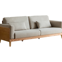 YESWOOD 源氏木语 实木沙发北欧小户型橡木沙发现代简约客厅布艺沙发烟