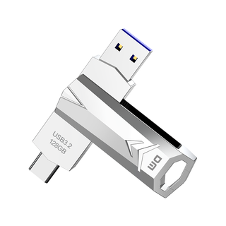 DM 大迈 合金系列 PD098 USB 3.0 U盘 银色 128GB Type-C/USB双口