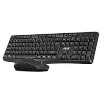 宏碁 无线键鼠套装 商务办公家用防泼溅轻音键盘鼠标 笔记本电脑台式机通用 无线套装-黑色