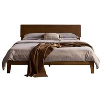 全友家居 现代轻奢实木床1.2x2米卧室单人床多功能床家具DW1201 胡桃色】床