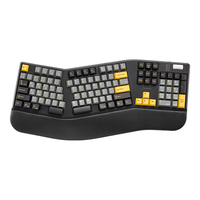 山业 人体工学机械键盘 无线有线蓝牙3模 3区分体式 104键 热插拔 RGB  HBK 黑熔光 布达佩斯高轴