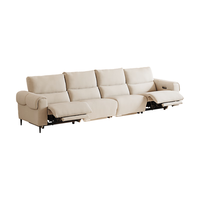 CHEERS 芝华仕 30335 布艺电动功能沙发 四人位双电动 霜花白撞暗橘色