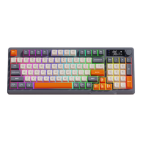 自由狼M96 蓝牙无线双模键盘鼠标套装机械手感静音游戏男女生MAC手机ipad平板电脑办公通用可充电款键鼠 微光-键盘【无线2.4G+蓝牙5.0双模】智能屏显