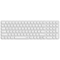 雷柏 E9300G 98键 2.4G蓝牙 双模无线薄膜键盘 白色 无光