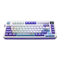 ThundeRobot 雷神 ZERO75 智慧屏 81键 三模机械键盘 白紫 电玩轴 RGB