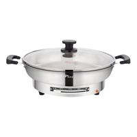 佳佳恋电煎锅家用加深加大电饼铛镜面不粘多功能单面加热304不锈钢电烙饼锅火力可调电热锅电烤锅早餐机 【8k】38cm经典款 （4-6人用）