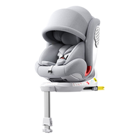 贝比途(BOBEITOO)儿童座椅汽车用0-12岁宝宝婴儿汽车座椅360旋转i-Size认证 奢华版-月光灰+支撑腿+遮阳棚