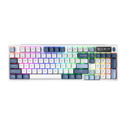 机械师 K600G 97键 三模机械键盘 冰河蓝 拿铁轴 RGB