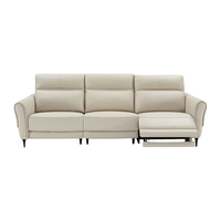 顾家家居 90.DK.6099B 电动功能皮沙发 三人位双电动带几 柔空白