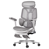 黑白调E3 Pro 4代人体工学椅 电脑椅子办公椅 电竞椅 久坐舒服 Pro 360°扶手+4D头枕 云白脚托