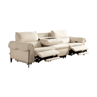 CHEERS 芝华仕 30305 猫抓绒布艺功能沙发 三人位双电动翻倒几 霜花白