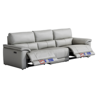 国家补贴：芝华仕 头等舱现代简约真皮电动功能沙发中大户型客厅零靠墙L型家具30196 月雾灰-大三人位双功能