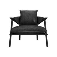 曲美家居包豪斯中古风现代家用客厅设计师侘寂风休闲疯马皮沙发椅