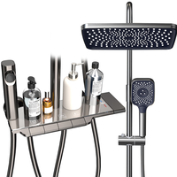 四季沐歌 枪灰色淋浴花洒套装 卫浴淋雨器增压浴室花洒易洁喷头淋浴器全套