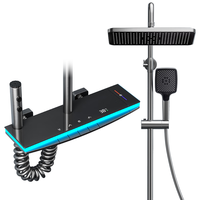 万和淋浴花洒全套 全铜恒温增压花洒套装 浴室花洒喷头数显高压淋浴器 全铜主体|氛围灯数显|枪灰冷热