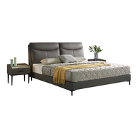 慕思(de RUCCI)真皮床现代简约主卧大床双人床软包 BCW1-072皮床 深米色 1.8*2米 齐边款(深米色)-BCW1-072