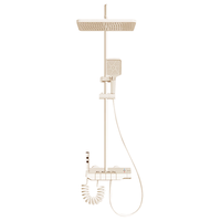万和淋浴花洒套装奶白琴键花洒全套增压花洒喷头浴室淋浴器全铜龙头