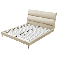 顾家家居 KUKA 奶油风皮床双人床卧室分段式靠包DS8136B1.8*2.0m