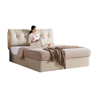 顾家家居 KUKA 现代简约储物床皮床双人床卧室大床8173白1.8m+独袋弹簧乳胶垫 【月暮白】平移储物款