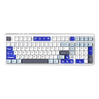黑爵(AJAZZ)AK980三模热插拔无线机械键盘98配列Gasket结构下灯位RGB灯光客制化键盘2U0 原厂蓝透-飞鱼轴-4000mAh