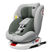 贝倍适儿童座椅汽车通用0-4-12岁宝宝婴儿旋转车载isofix便携坐椅 尊享灰（硬接口+上拉带+侧防）