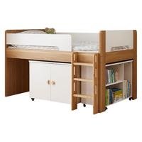 全友居上床下柜组合单人实木床1米2现代简约板式床储物柜组合121397 【开放式书柜款】1m储物柜C