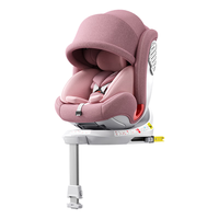 贝比途（BOBEITOO）儿童座椅汽车用0-12岁宝宝婴儿汽车座椅360旋转i-Size认证 奢华版-蜜桃粉+支撑腿+遮阳棚