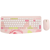 迪摩 MK8800无线键盘鼠标套装2.4g无线键鼠套装笔记本台式电脑键鼠套装 缤纷系列 青提蜜桃