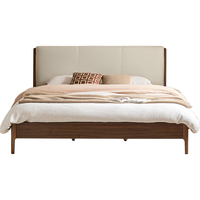 林氏家居复古胡桃木色实木脚大床1米5家用软包床双人床UM4A 【组合实木排骨架】软包床+床垫 1800*2000mm 【组合|实木排骨架】软包床+床垫