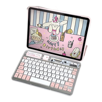  Techfish/科技鱼 多设备连接 ipad pro键盘+透明鼠标  透粉色