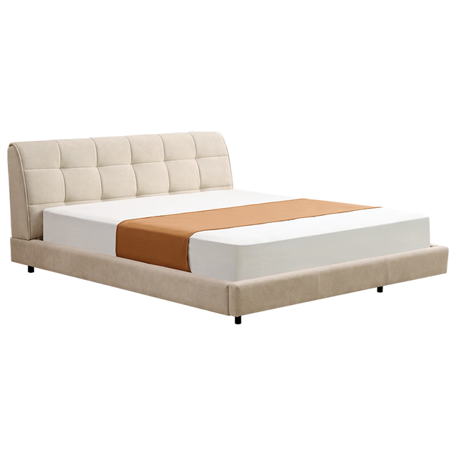 芝华仕 真皮单人沙发椅云朵休闲客厅家具小户型头层牛皮K095卡其