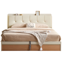 全友家居床青少年抗菌防污皮艺床单人床卡通卧室1.2米全软包床105290A 皮床单床A