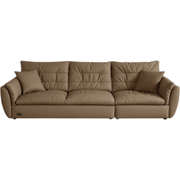  顾家家居 KUKA  1138 牛皮三人沙发 拿铁咖