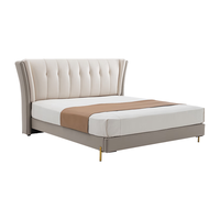 芝华仕 现代轻奢真皮床主卧双人软包婚床C224款1.8米银箔灰+床垫