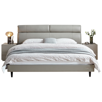 全友家居 床现代简约布艺床双人床卧室高弹海绵床屏齐边大床105207B 1.8米布床+床头柜*2+265床垫