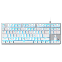 惠普 GK100 104键 有线机械键盘 金属灰 国产黑轴 单光