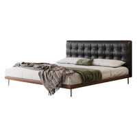 宜洛 意式极简真皮牛皮+榉木骨架单床 无灯款-支架结构1800mm*2000mm